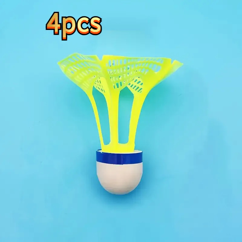 4pcs White Or Yellow-green, Windproof And Durable Pa Nylon Badminton, Stability, Professional Training And Competition Ball, For Outdoor Sports, And Gifts For Golfers