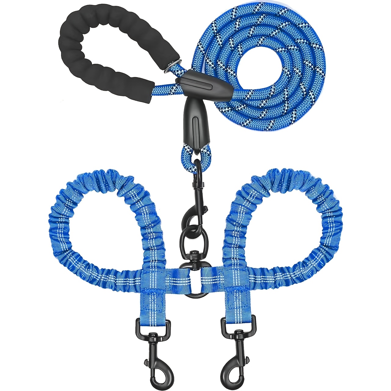 Dual Dog Leash, 360° Rotating Tangle-Free Design