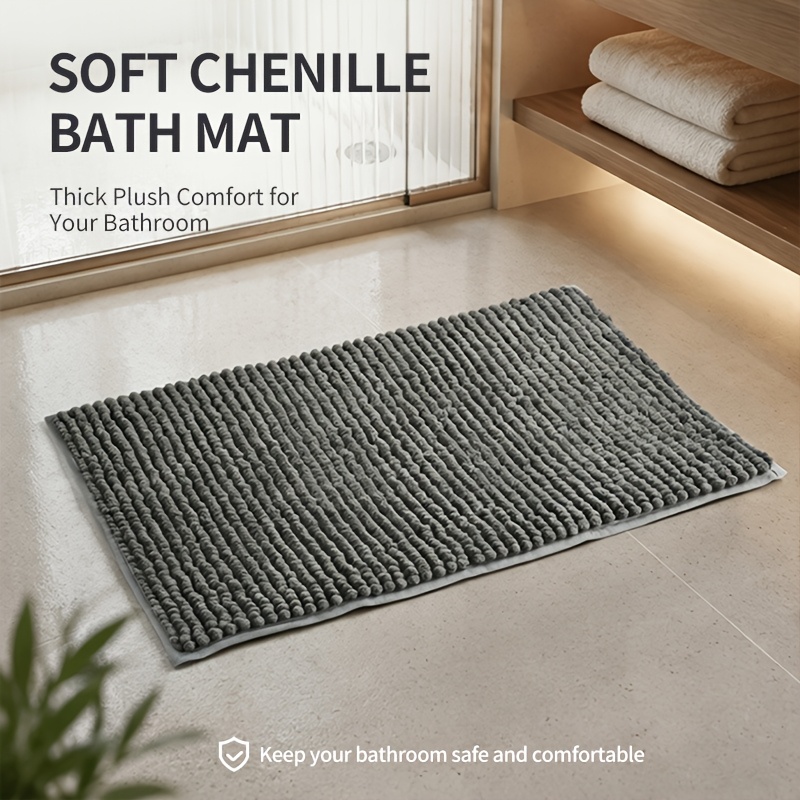Ultra Absorbent Quick-Dry Chenille Bath Mat