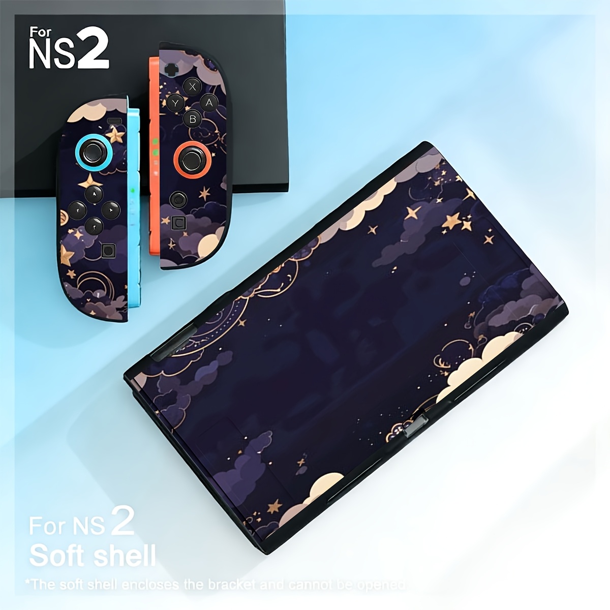 TEMU 1pc Purple Starry Sky Detachable Protective Case For Switch, Suitable For Ns/oled/ns2, Game Console Protective Cover, Gift For Couples, Parents,