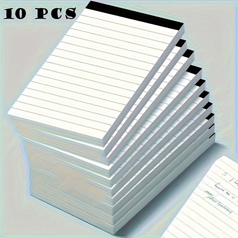 

10-pack Pocket-sized Lined Notepads With Hard Cardboard Backing 3 X 5-inch, 30 Sheets Each, Ideal For School & Office Use - Paper Cover Material