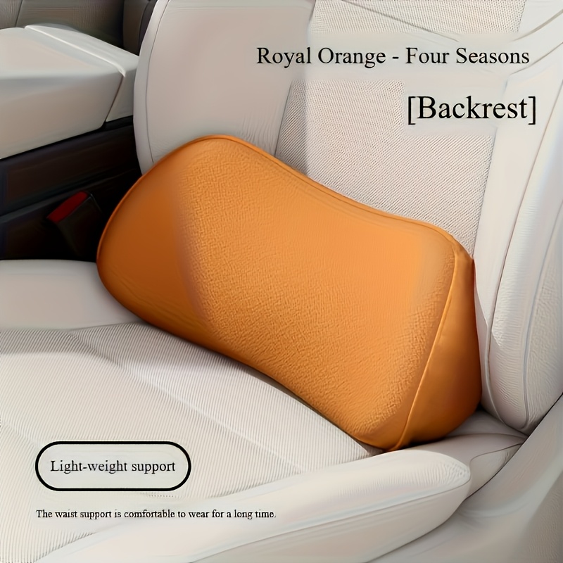 TEMU 1pc Car Seat Lumbar Support Cushion With A Smooth, Skin-friendly Surface. It Features Firmness And Natural , Reducing Fatigue From Long Periods