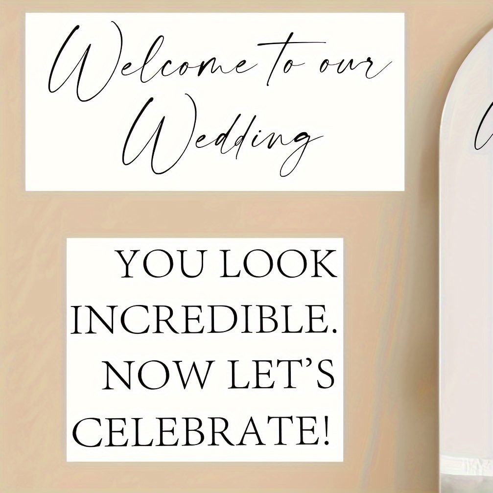 Image of 2pcs Welcome To Mirror Decal, Lettering Decal Sticker, Removable Lettering Wedding Decal, Mirror Glass Window Sign Wedding Decoration