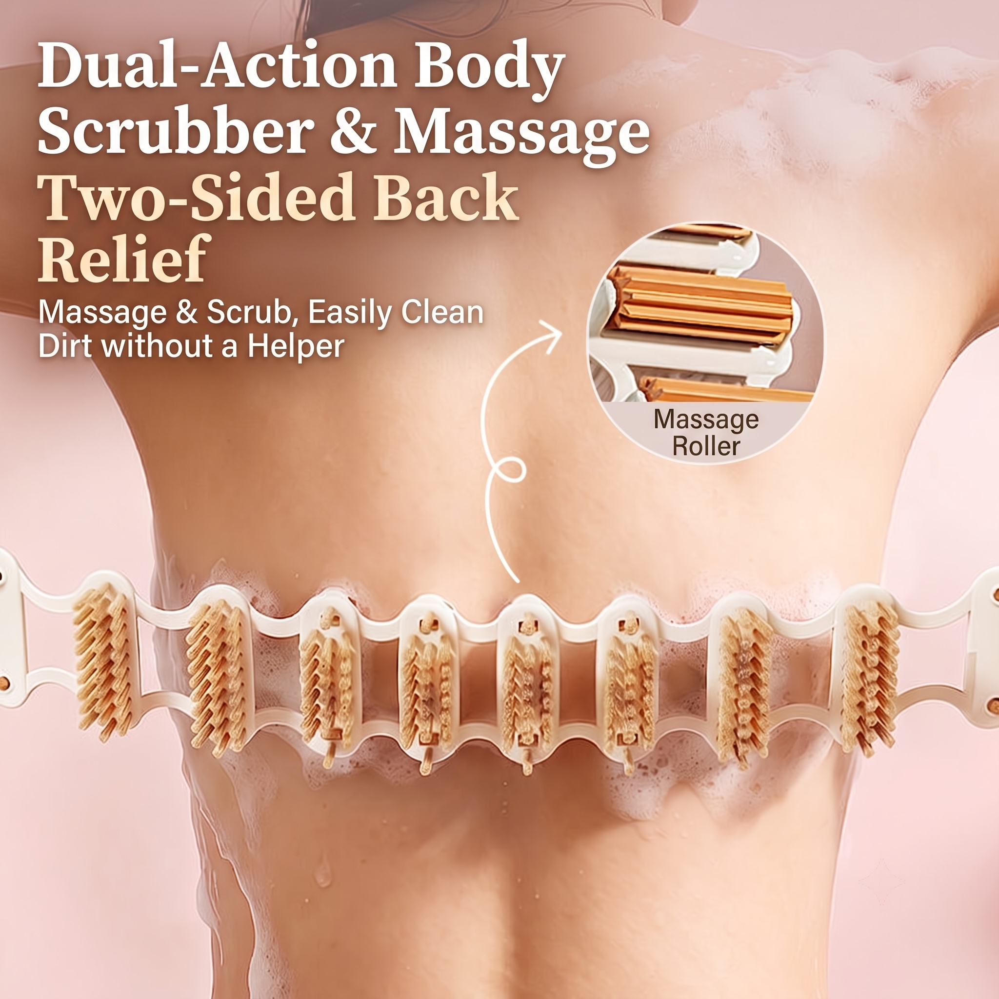 Double-Sided Back Scrubber Strap, Exfoliating Tool