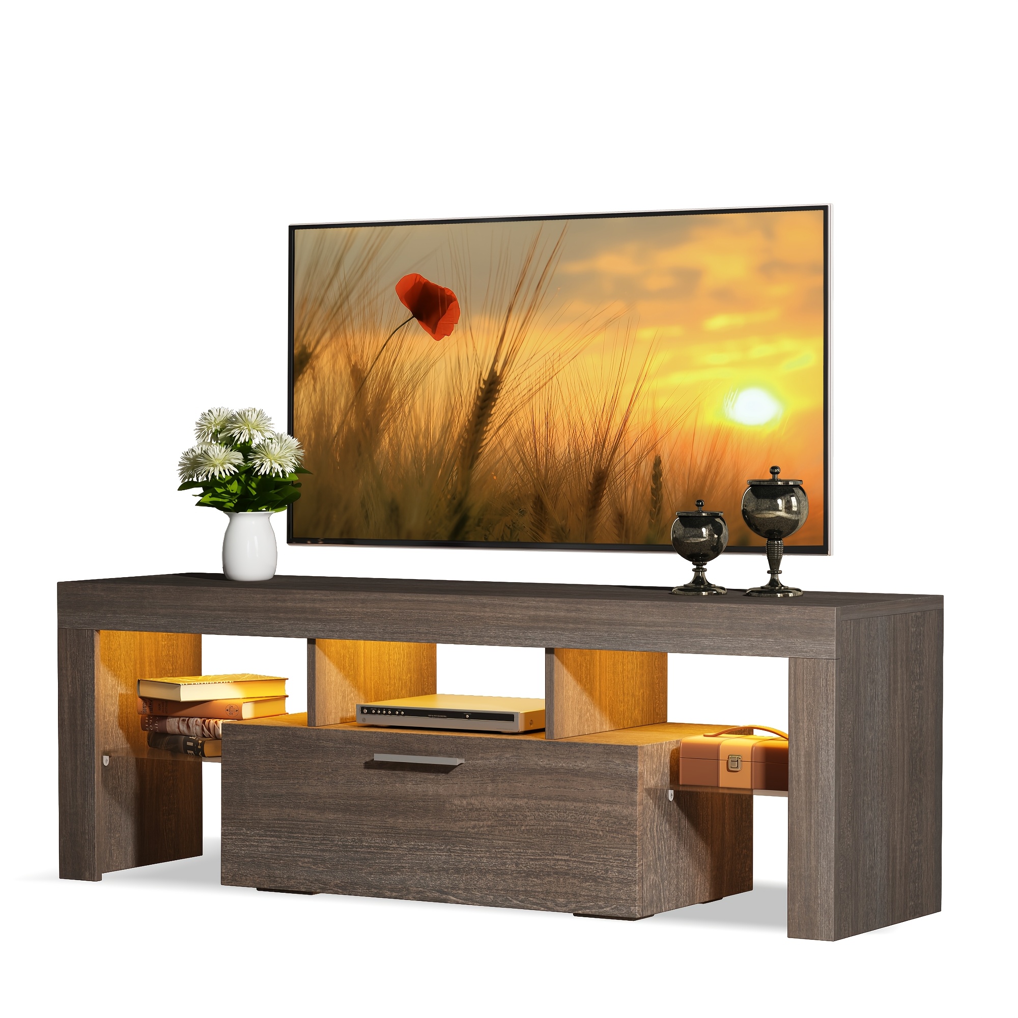 Modern Minimalist Wood TV Stand for TVs up to 75" - Storage Cabinets 13 Modern Minimalist Wood TV Stand Overview
