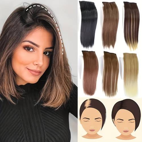 1pc of fluffy clip in hair extensions designed for women provides invisible volume featuring short straight synthetic hair pieces in 10 and 14 lengths in colors everyday wear as well as halloween and christmas