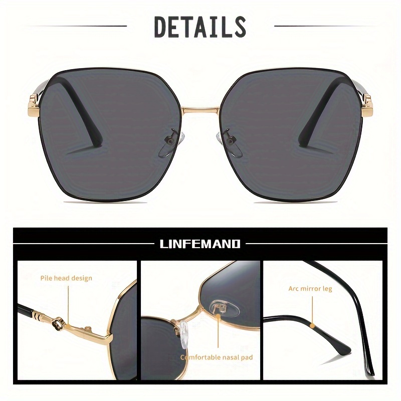 linfeman vintage metal frame with carved design anti glare shades for driving and festival gifts Product details 1