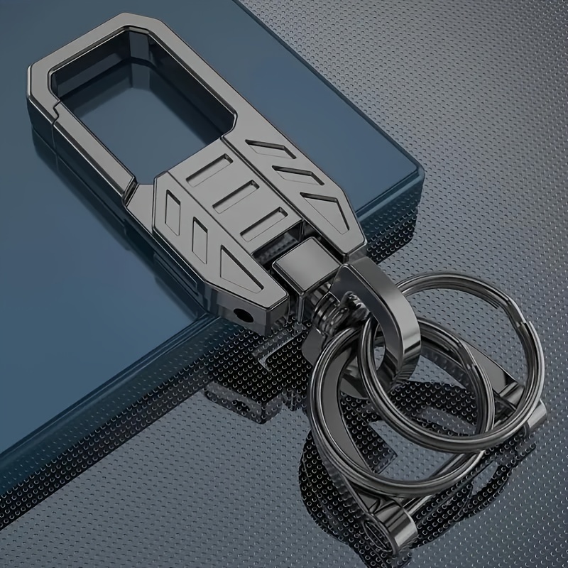 Image of Universal Alloy Car Keychain, With Anti-loss D-shaped Ring, High-end And Simple Keychain, -degree Rotation Pendant For Men And Women, With Mini Screwdriver For Delivery