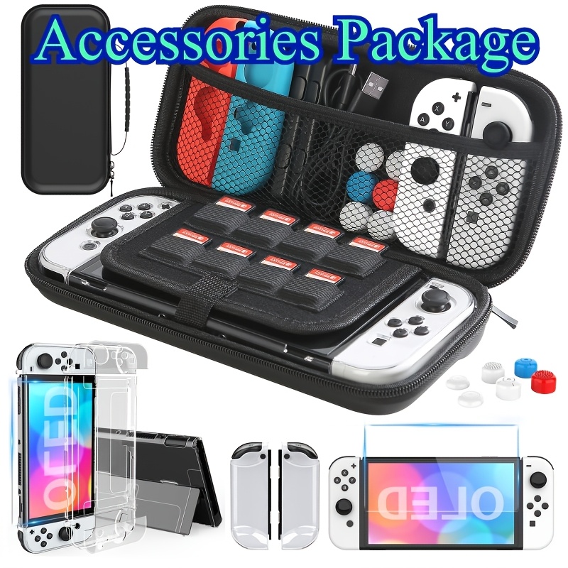 

For Switch Oled Detachable Crystal Protective Case Bundle - Includes Hd Screen Protector, 6 Covers, Cleaning Cloth & More - Ideal For & Holiday Gifts, Oled For Switch Protective Case