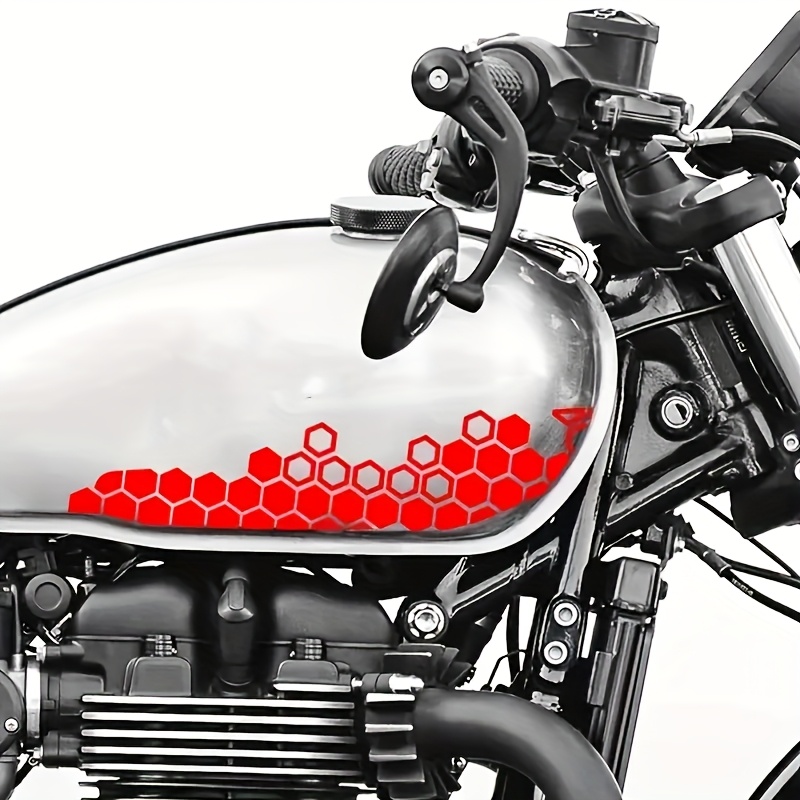 Gas Tank Bike Vinyl Wrapping Cost 2pcs Vibrant Honeycomb Sticker