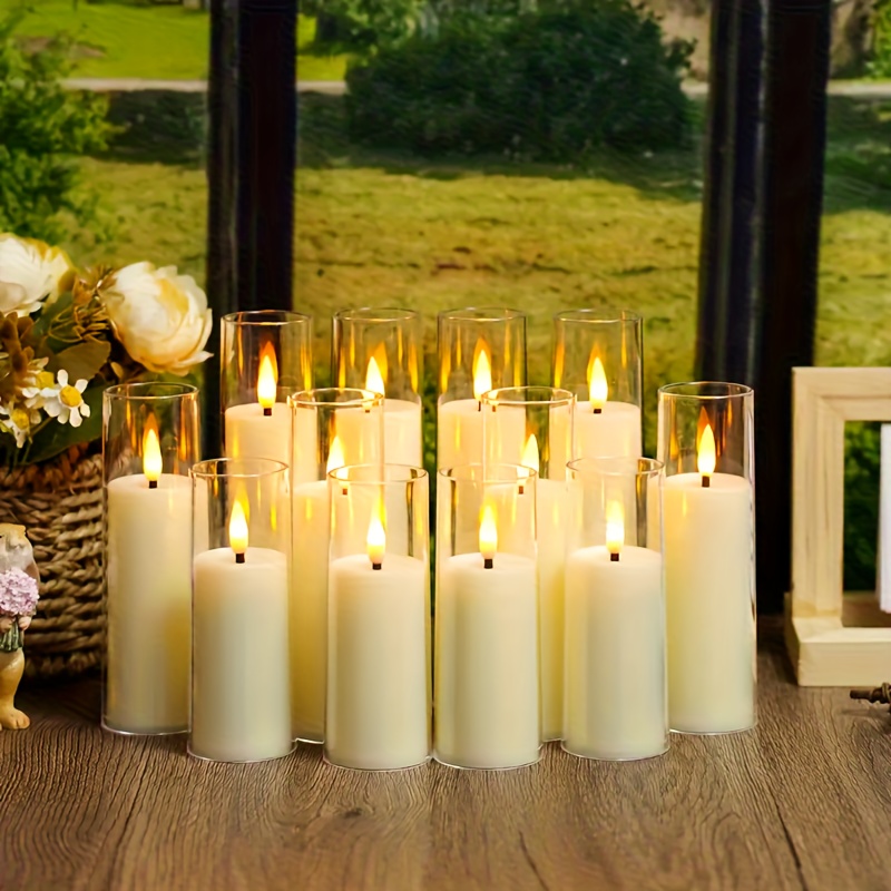 12-pack Elegant Glass Candle Holders | High Vase Set Suitable For Wedding Centerpieces, Romantic Dinners, Proposals, Christmas And Thanksgiving Decorations (flowers And Candles Not Included)