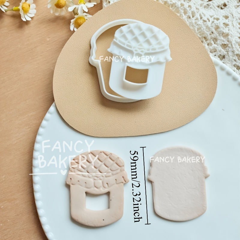 Image of Jam Sandwich Cookie Cutter Biscuit Mold 3d Christmas Plastic Fondant Cookie Stamp New Year Cake Decor Baking Supplies