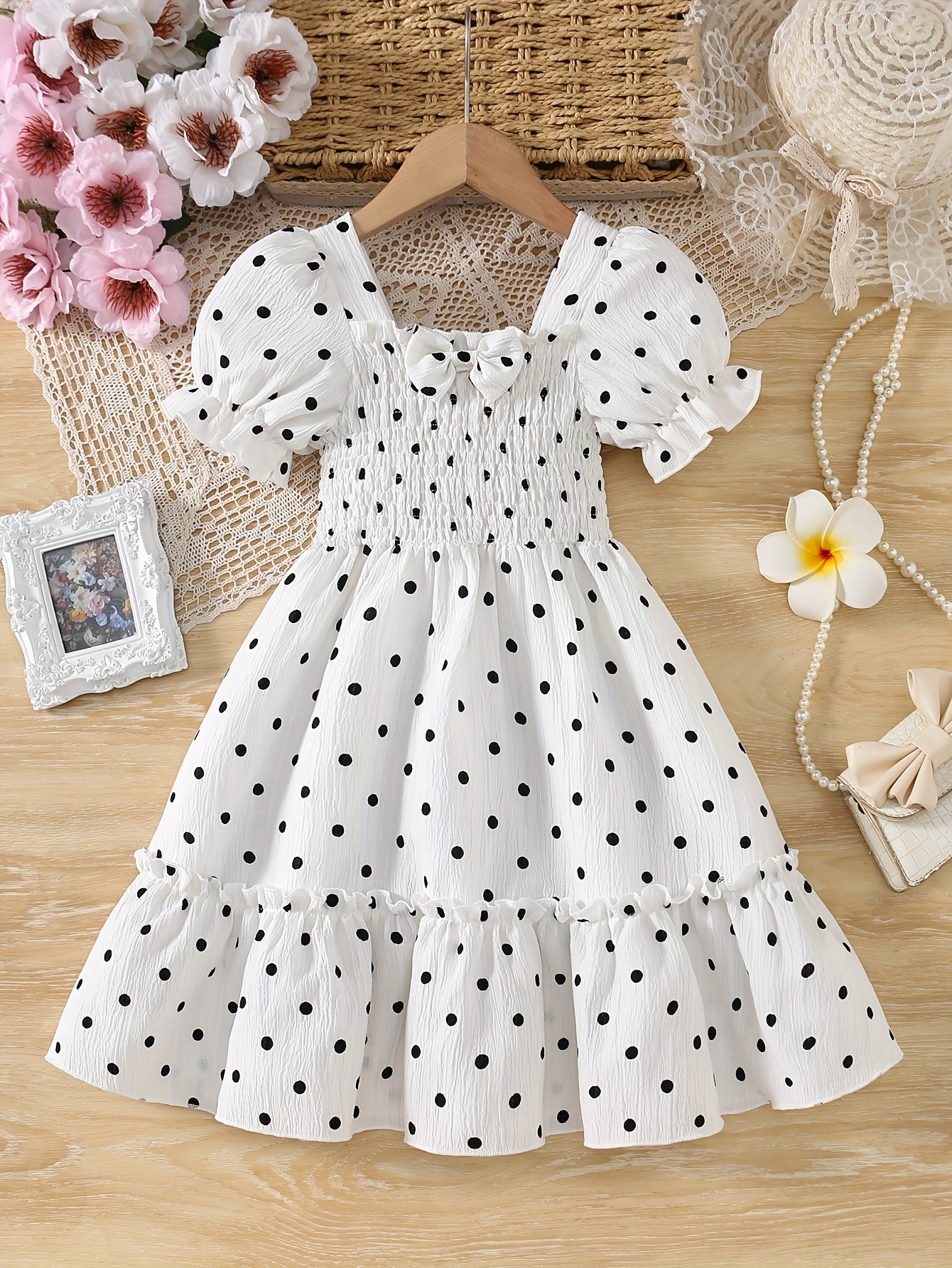 polka dot dress for girls sold on Temu United States