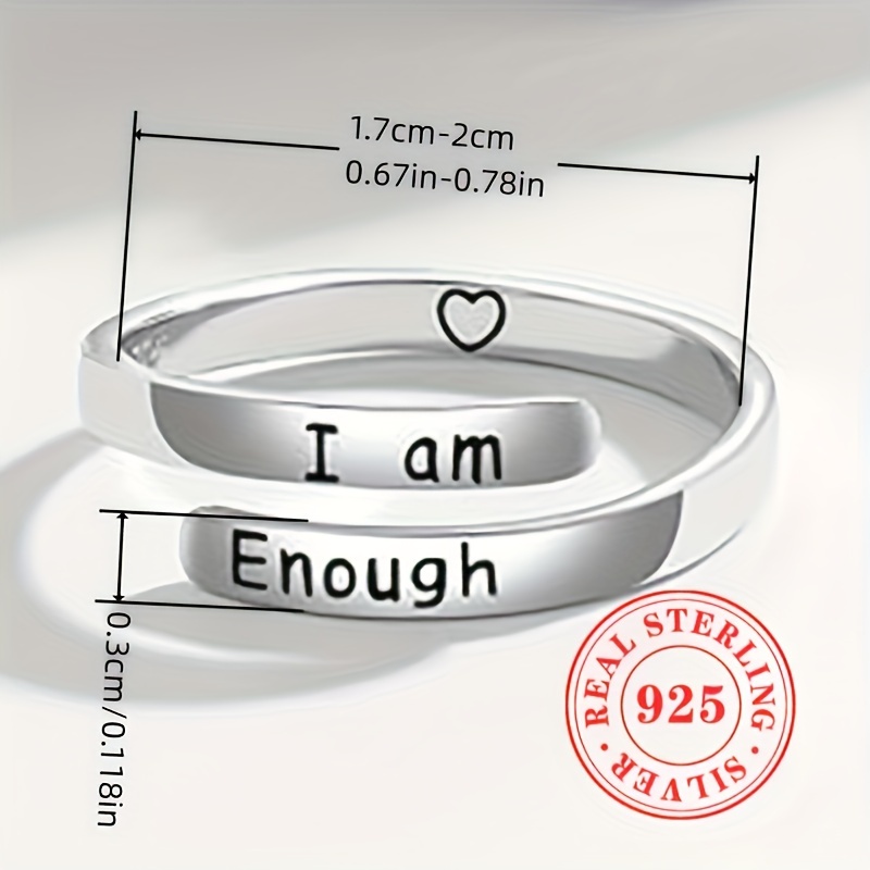 Adjustable 925 Sterling Silver Heart Ring Engraved for Daily Wear & Gifting