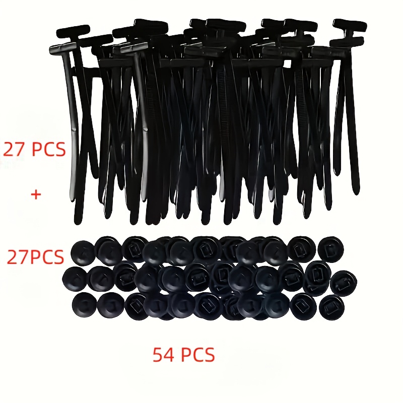 TEMU 54 Pieces 27 Straps   27 Fixing Clips / 94 Pieces 47 Straps   47 Fixing Clips, Heavy-duty Self-locking Nylon Cable Ties, Multi-functional Pins,