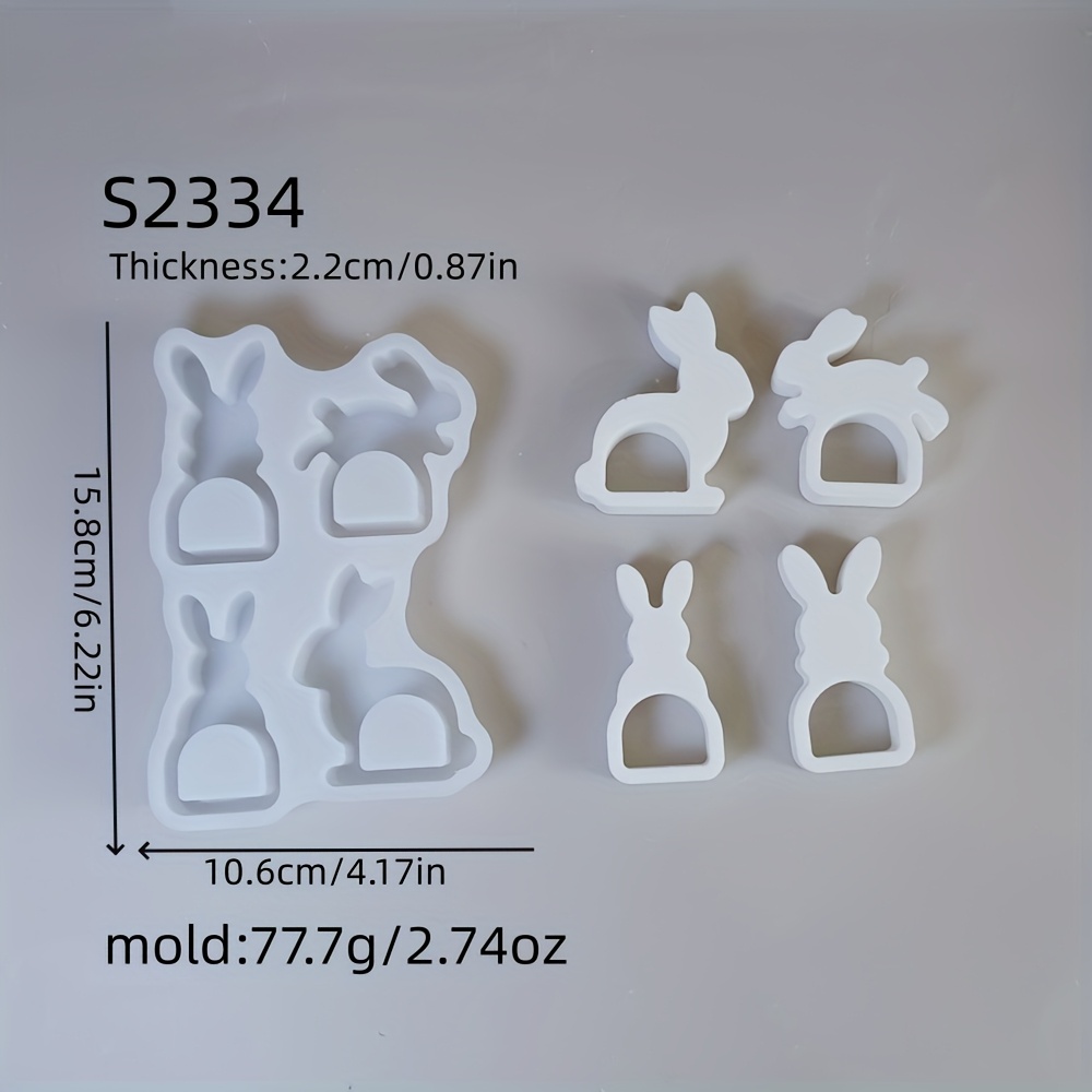 Image of Resin Silicone Mold For Easter Bunny Shelf Decoration, 3d Silicone Mold For Candles, Plaster Ornaments, And Home Decor Epoxy Resin Molds 78 S2334