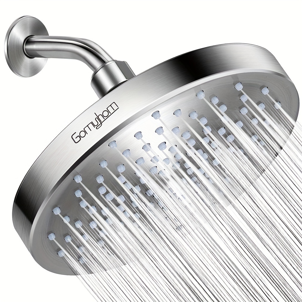 

6 Inch Rainfall Shower Head Stainless Steel High Pressure Rain Shower Head Rust-resistant Shower Head With Silicone Nozzle