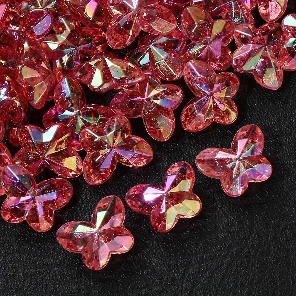 30pcs Clear Butterfly Beads for Jewelry Making & Crafts