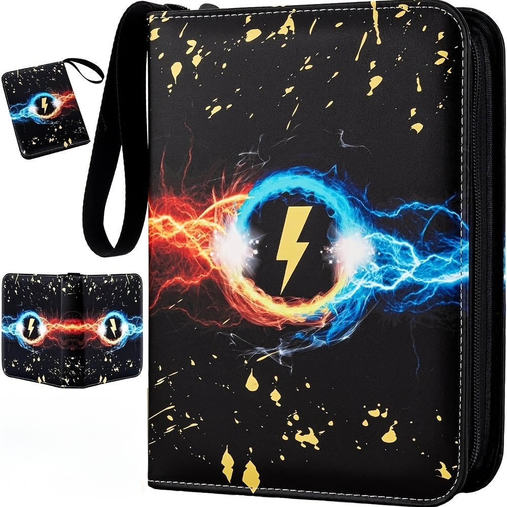 TEMU 4 albums de cartes à collectionner de poche, 400 pochettes pour de cartes à collectionner avec couverture, albums de cartes de sport à 3 anneaux