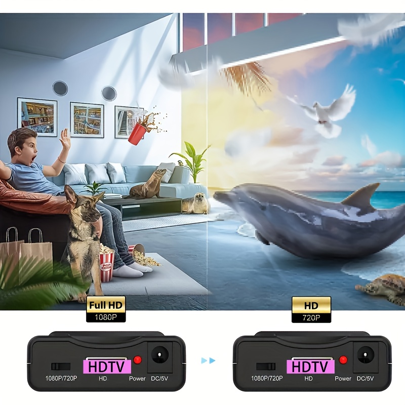 1080P SCART към HDTV Висококачествен съвместим видео и аудио конвертор адаптер, подходящ за висококачествен телевизор Sky Box приемник, подходящ за висококачествен телевизор DVD съвместимост