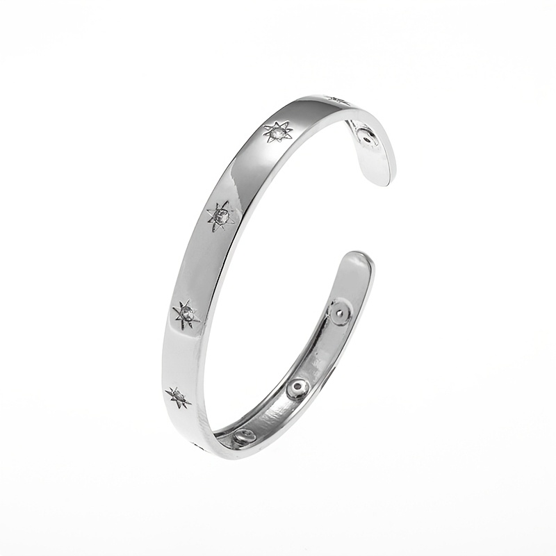 1pc Delicate Zirconia Cuff Bracelet For Women Dinner Party Cuff Bangles Jewelry Gifts