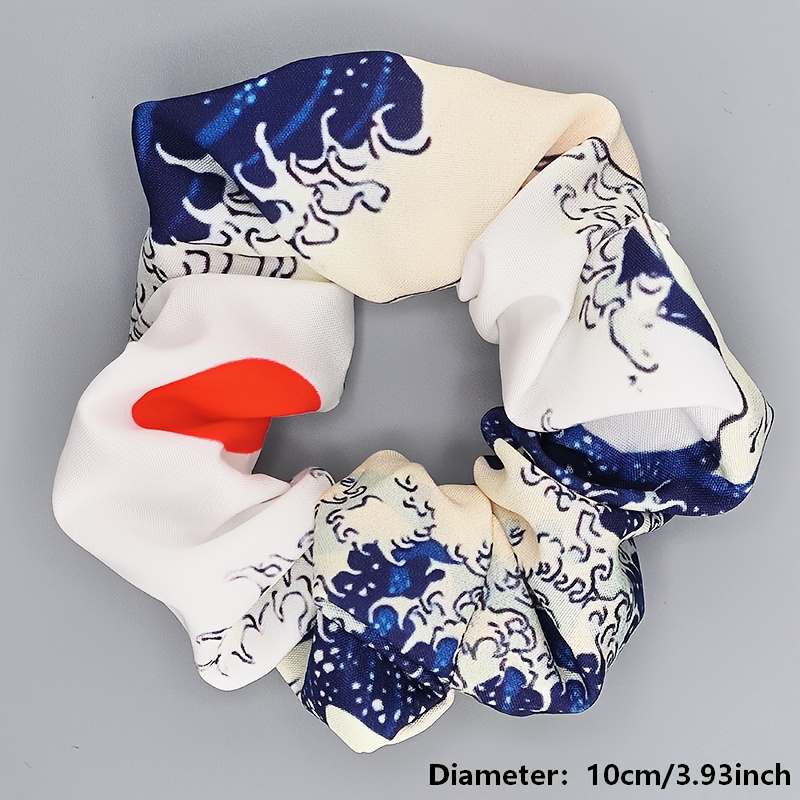 TEMU 1 Stylish And Elegant Wave Scrunchie, A High-elasticity Durable Hair Tie, A Fashionable Hair Accessory And Hair Tie, A Hair Care Headpiece And