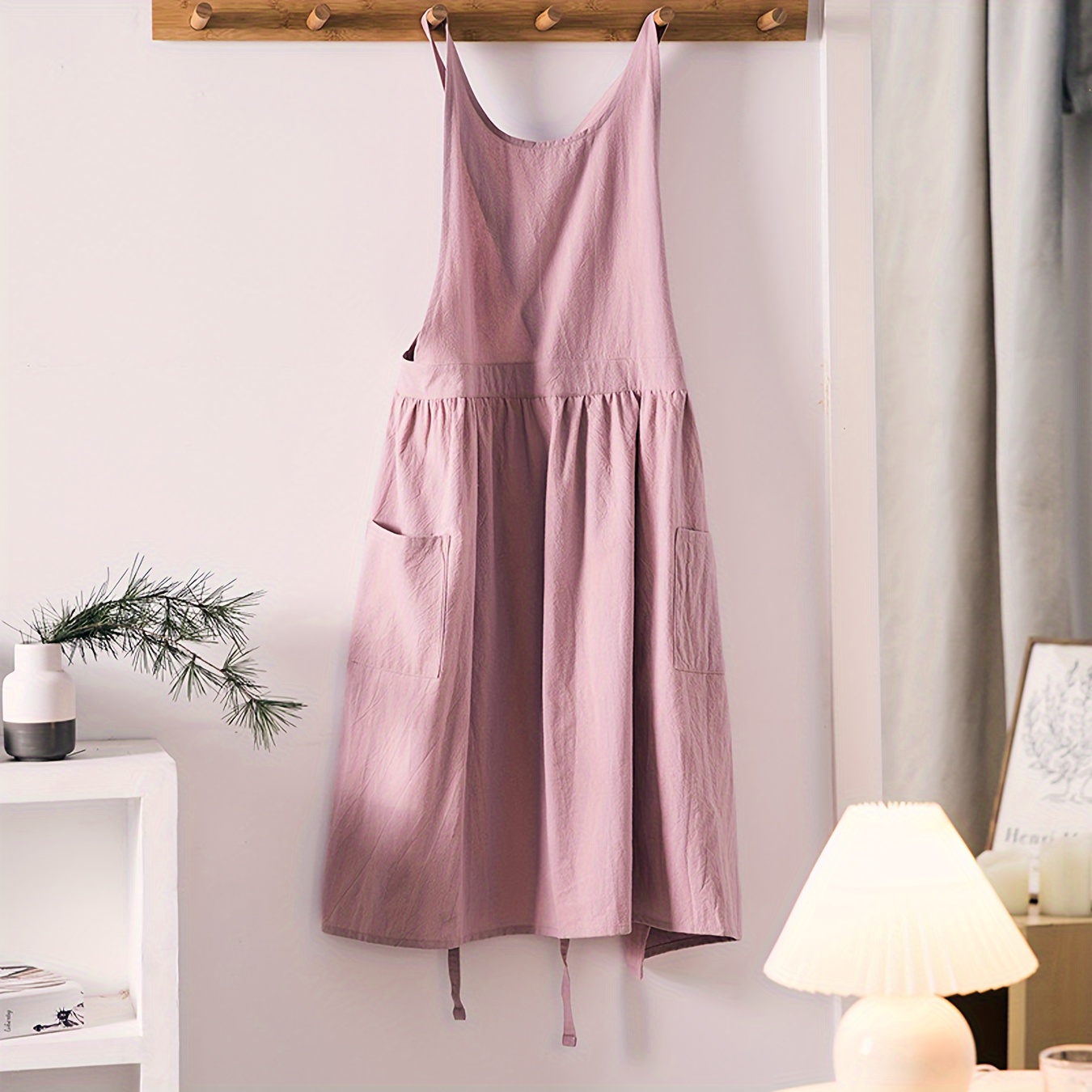 1pc Home Apron With Multi-pockets Suitable For Florist Coffee Shop Painting Room Restaurant Work Apron