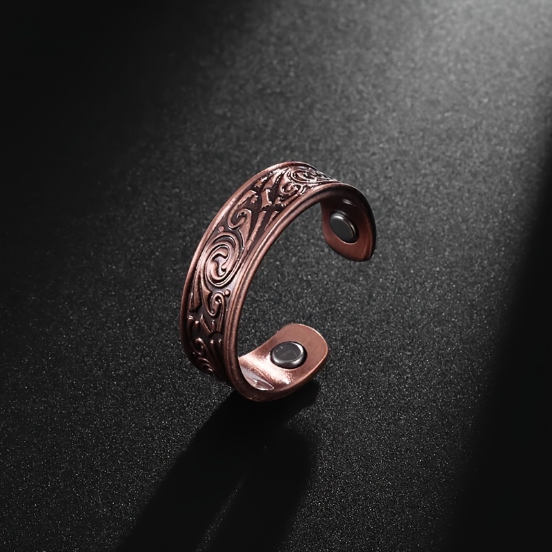 Men's Vintage Style Adjustable Copper Ring, Everyday Elegance