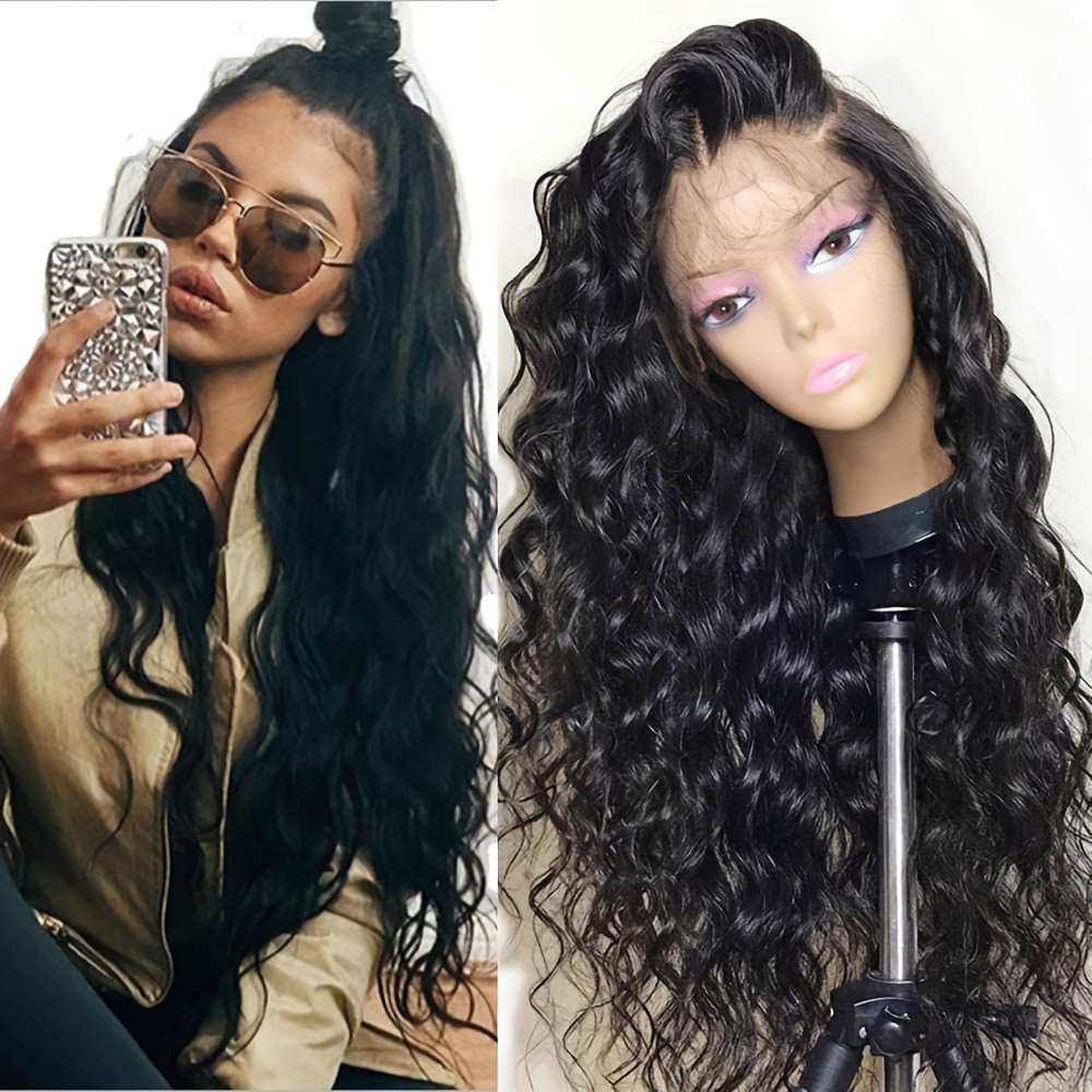 

Loose Wave Synthetic Lace Front Wigs For Women 13*4 Inch Part Space Heat Resistant Fiber 26 Inch Loose Body Wave Wigs With Baby Hair Preplucked Hairline Glueless Lace Front Wig For Daily Party Use