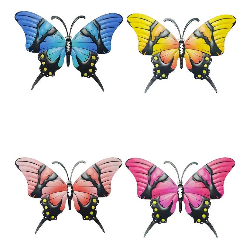 Image of 4pcs, Metal Wall Decoration, Outdoor Fence Wall Art Decoration, Decorate Garden Courtyard Living Room Bedroom Patio Balcony, Gift For