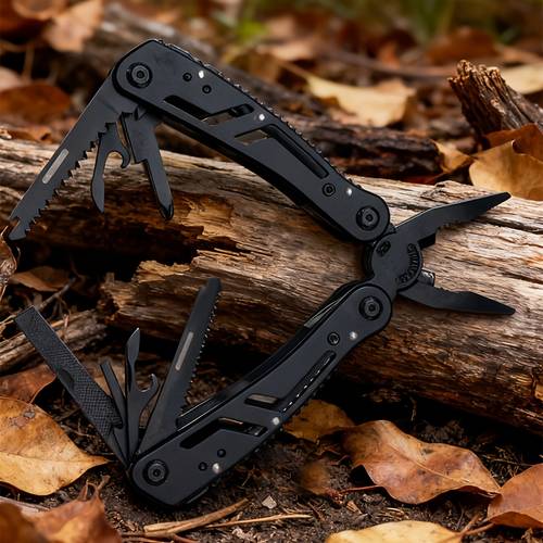 item picture a versatile heavy duty stainless steel multi tool with ergonomic non and a locking mechanism a compact and portable multi tool with screwdriver heads wire cutters saw blades and a bottle can opener suitable for home