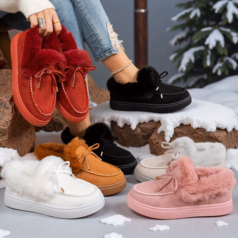 womens fleece lined slippers warm and comfortable leopard print insulated shoes womens winter footwear Product details 1