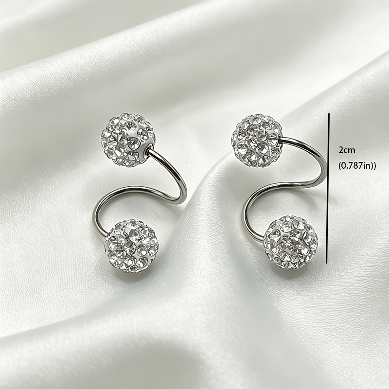 Women's 304 Stainless Steel Rhinestone Sparkly Stud Earrings
