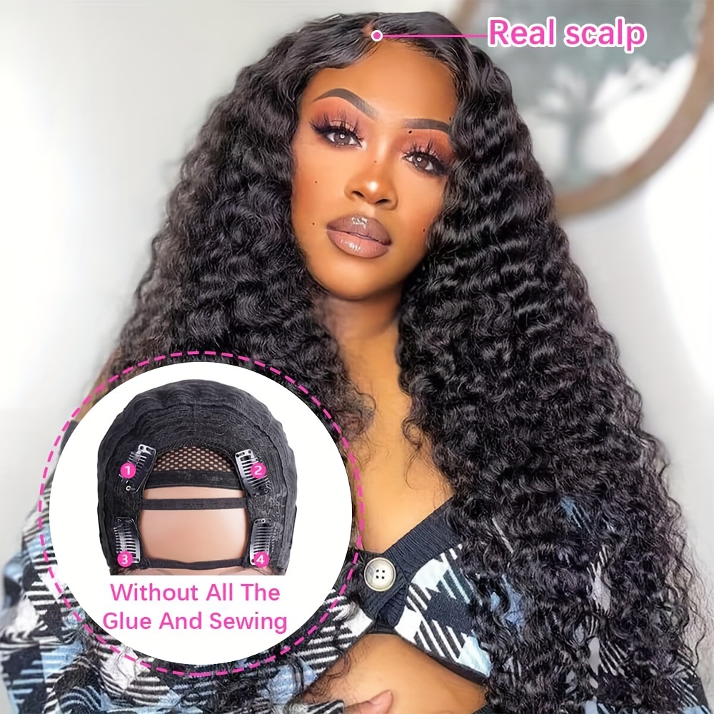 Curly U Part Wigs Brazilian Human Hair Wigs Temu Australia