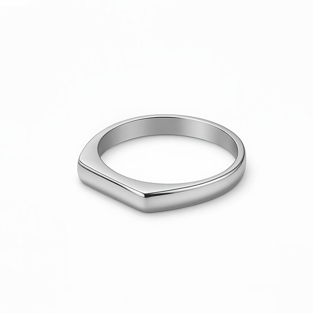 Couple's Geometric Square Two-Tone Minimalist Ring