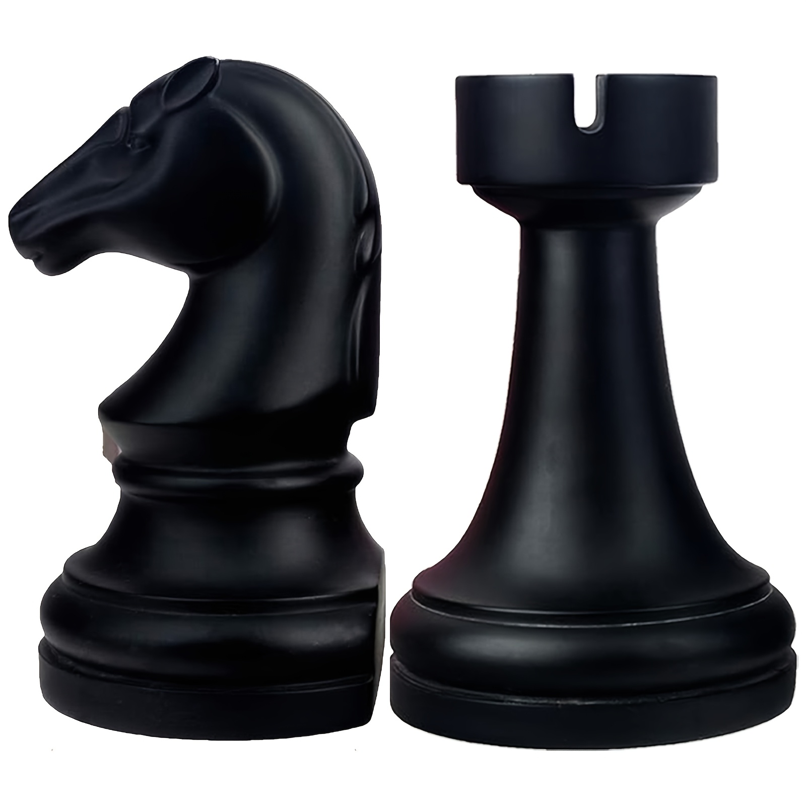 TEMU 2pcs/set Chess Statue Decor Piece Set, Christmas Ornaments Decorative Chess Bookend Chess Sculpture Chess Figurine Decor For Office, Home, Room,