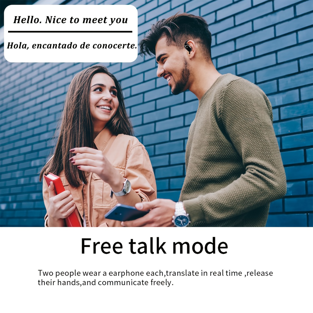 2025 AI Real-Time Translation Earbuds with Noise Cancelling and Charging Case, Smart Translator for Smartphones, Multiple Colors Available
