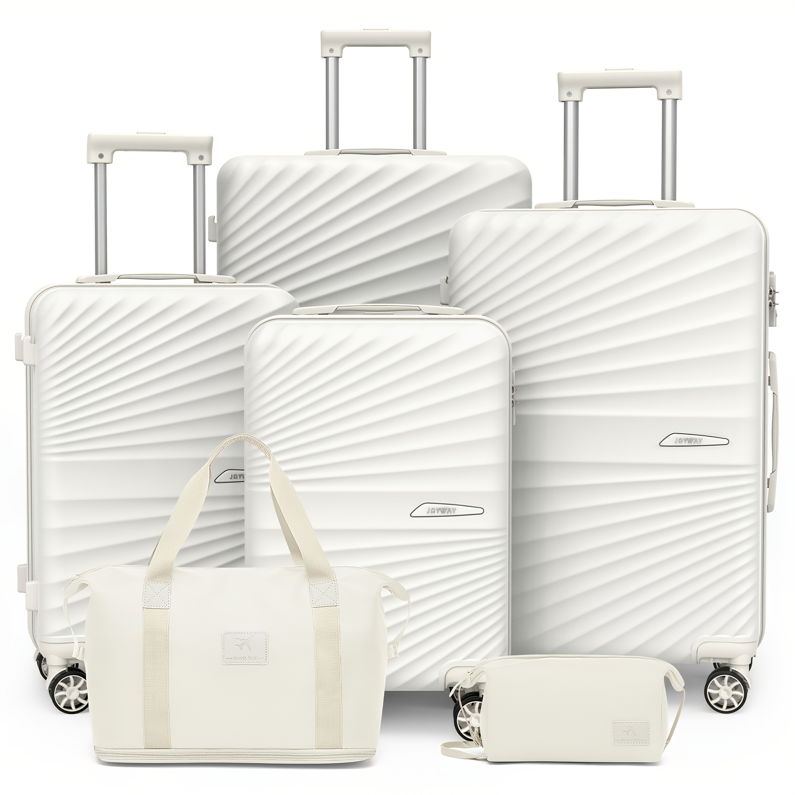 Image of Joyway 6pcs Luggage Set - 18/20/24/28" Hard-sided Suitcases With Swivel Wheels, , Lightweight & Durable Men's & Women's Travel Luggage, Includes Expandable Tote Bag + Washbag