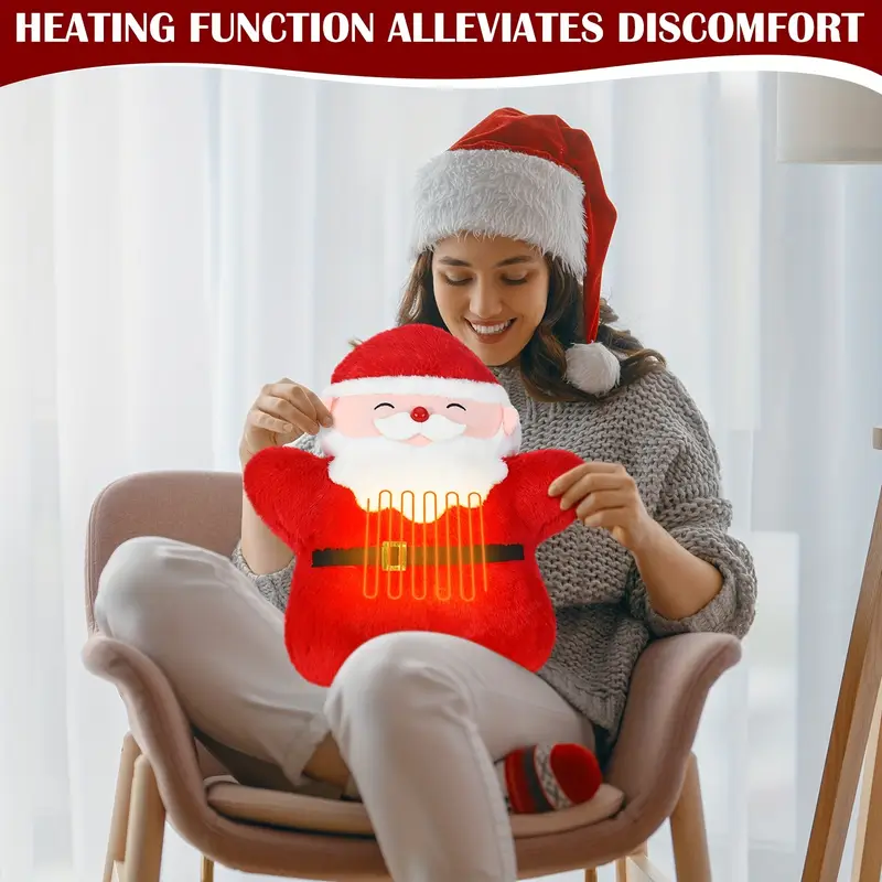 christmas women gifts usb heated christmas santa claus pillow gifts for women heating pad for cute stuff stuffed pillow for lumbar support holiday birthday gifts home office multi item party Product details 4