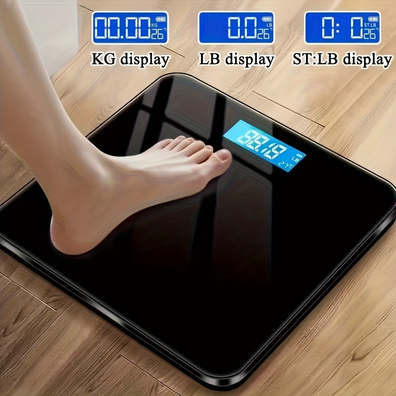 High Precision Bathroom Scale | Electronic Scale with Accurate Measurement, LED Display, Temperature Indicator, Switchable Kg/Pound, Super Wide Platform, High Hardness Glass, Suitable for Gym, University Dormitory, Home Use