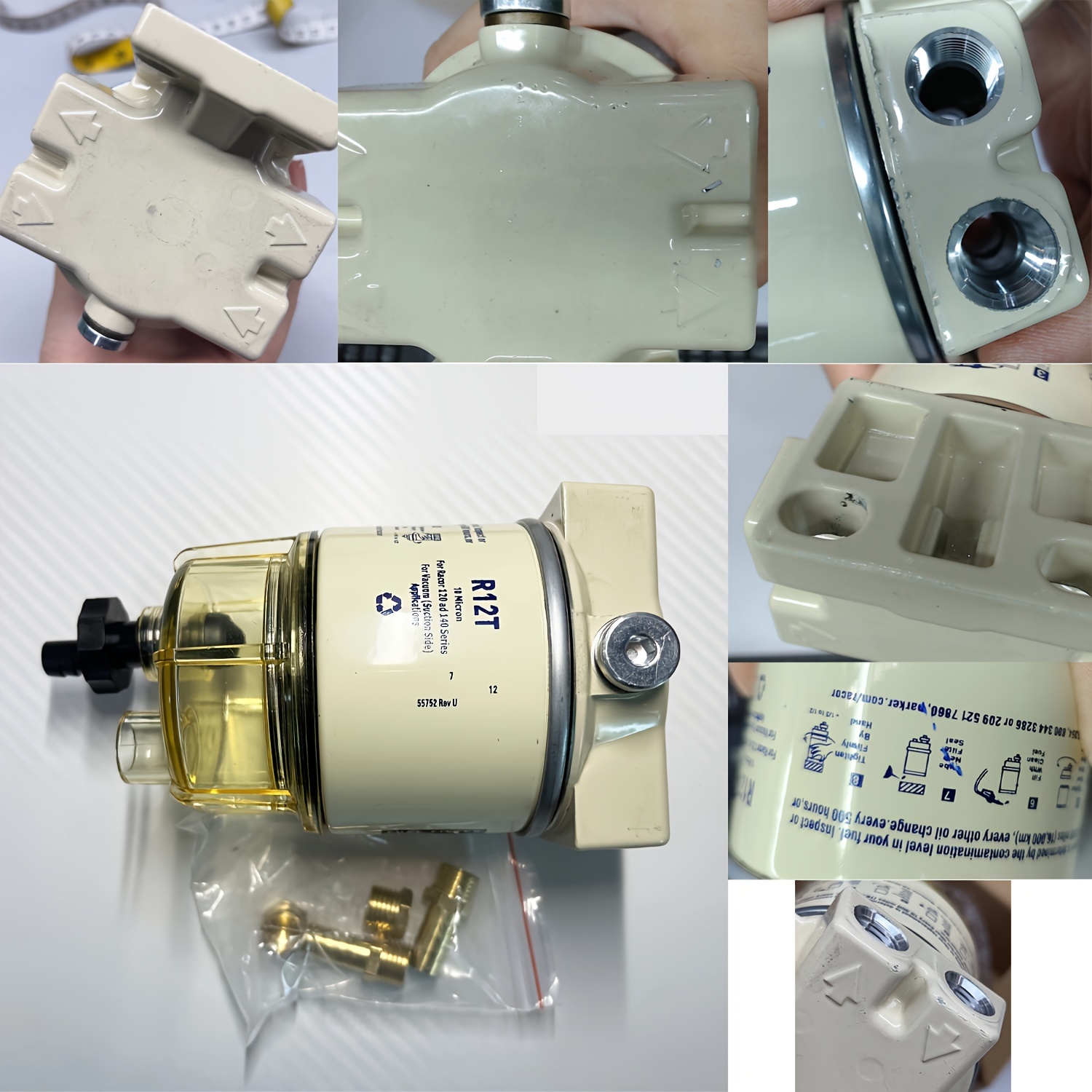 Image of Fuel Water Separator Marine Kit R12t 120at Filter Effect Is Suitable For 3/8 Inch Npt Outboard Motor, Suitable For All Equipment
