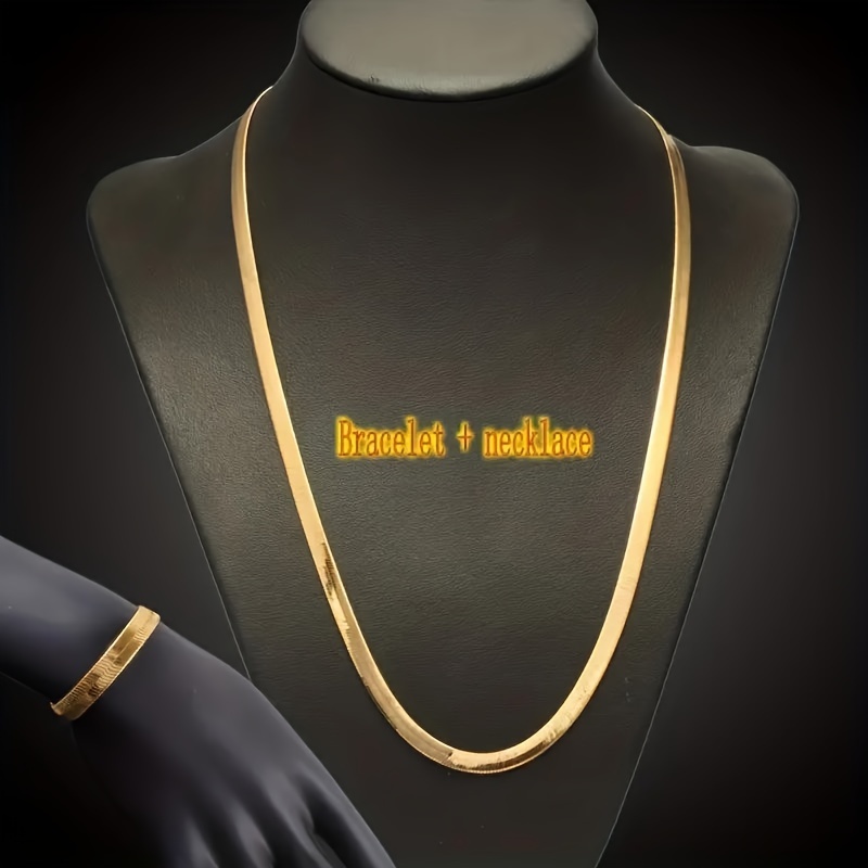 

Luxurious Hip Hop Set - Fashionable And Exquisite Necklace And Bracelet Combination - Suitable For Party Shining, Enhancement, And Gifts 18k Gold Plated Chain Design, Giving Gifts To