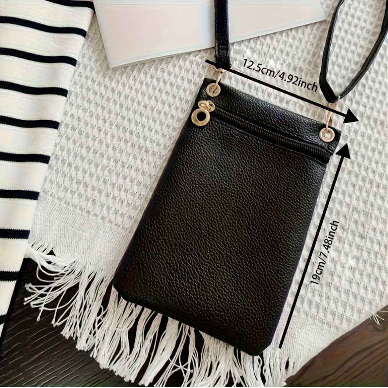 Solid Color Portable Cell Phone Bag Simple Versatile Women Outdoor Mini Messenger Handbag_voghion.com