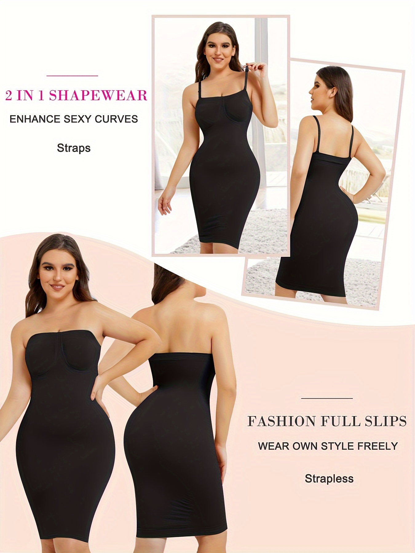 Strapless Shapewear Slip For Women Under Dress Full Slips