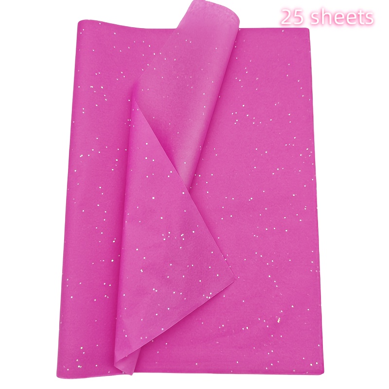 Image of 25 Sheets Of Glitter Tissue Paper, 20*14 Inches Gift Wrapping Paper, Suitable For Weddings, Christmas, Birthday Gift Wrapping, Bouquet Wrapping, Gift Bag Stuffing, And Party Gifts
