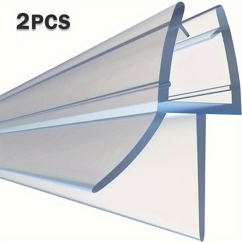 

2pcs 20" Bathroom Glass Door Seal Strips With Dual Soft Edges - Waterproof, No Power Needed