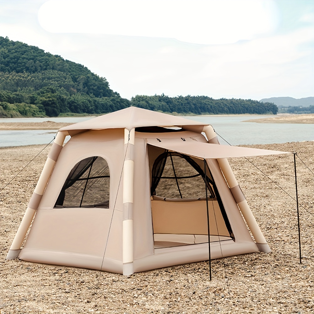 3er-Set Automatisches Aufblasbares Zelt, Schnell aufzubauendes  Outdoor-Campingzelt mit Matratze und Handpumpe, Faltbares Tragbares  Sonnenschutz-Picknickzelt fr 48 Personen  Groraum