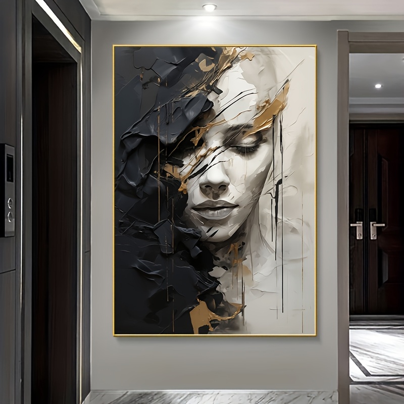 

1pc Abstract Woman Canvas Art Print, 25.62x35.43in Modern Wall Decor, Color Poster For Living Room And Bedroom, No Electricity Needed