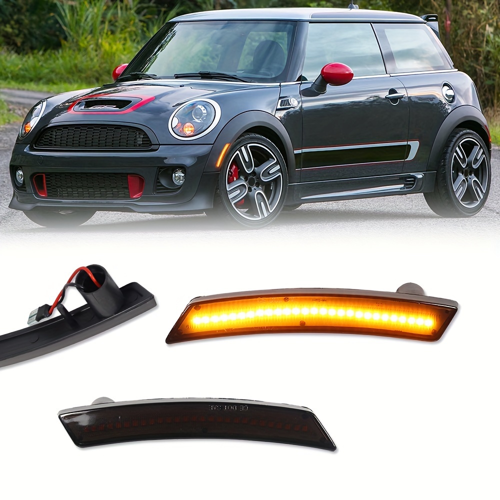 

2pcs Smoked/amber Yellow Lens Front Led Side Marker Signal Lights For Mini For Cooper For R55 For R56 For R57 For R58 For R59 For R60 For R61 2007 2008 2009 2010 2011 2012 2013 2014 2015