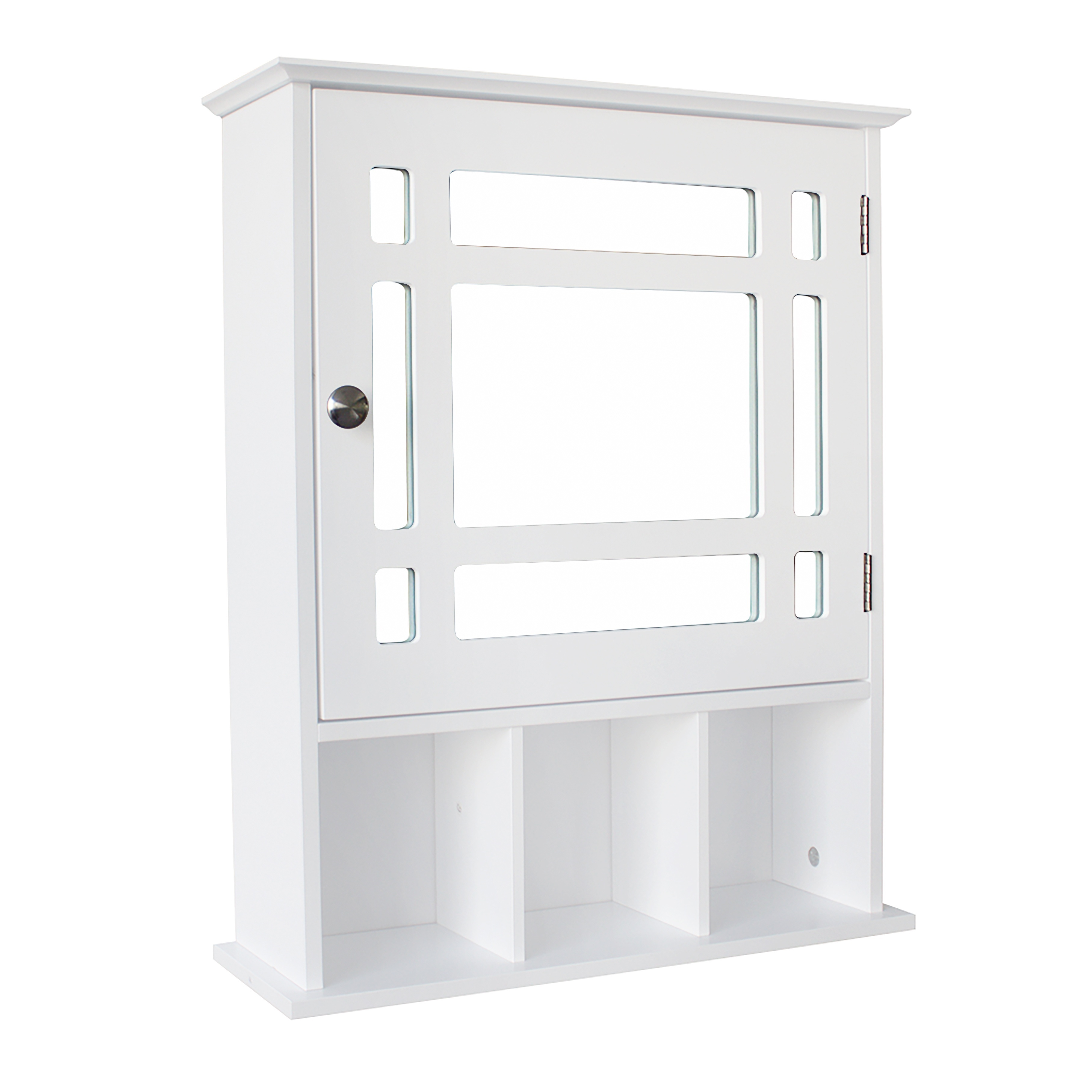 

Indoor Bathroom Wall Mounted Cabinet Shelf With Single Door Mirror White